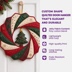 Christmas Spirit Reindeer Custom Shape Quilted Door Hanger