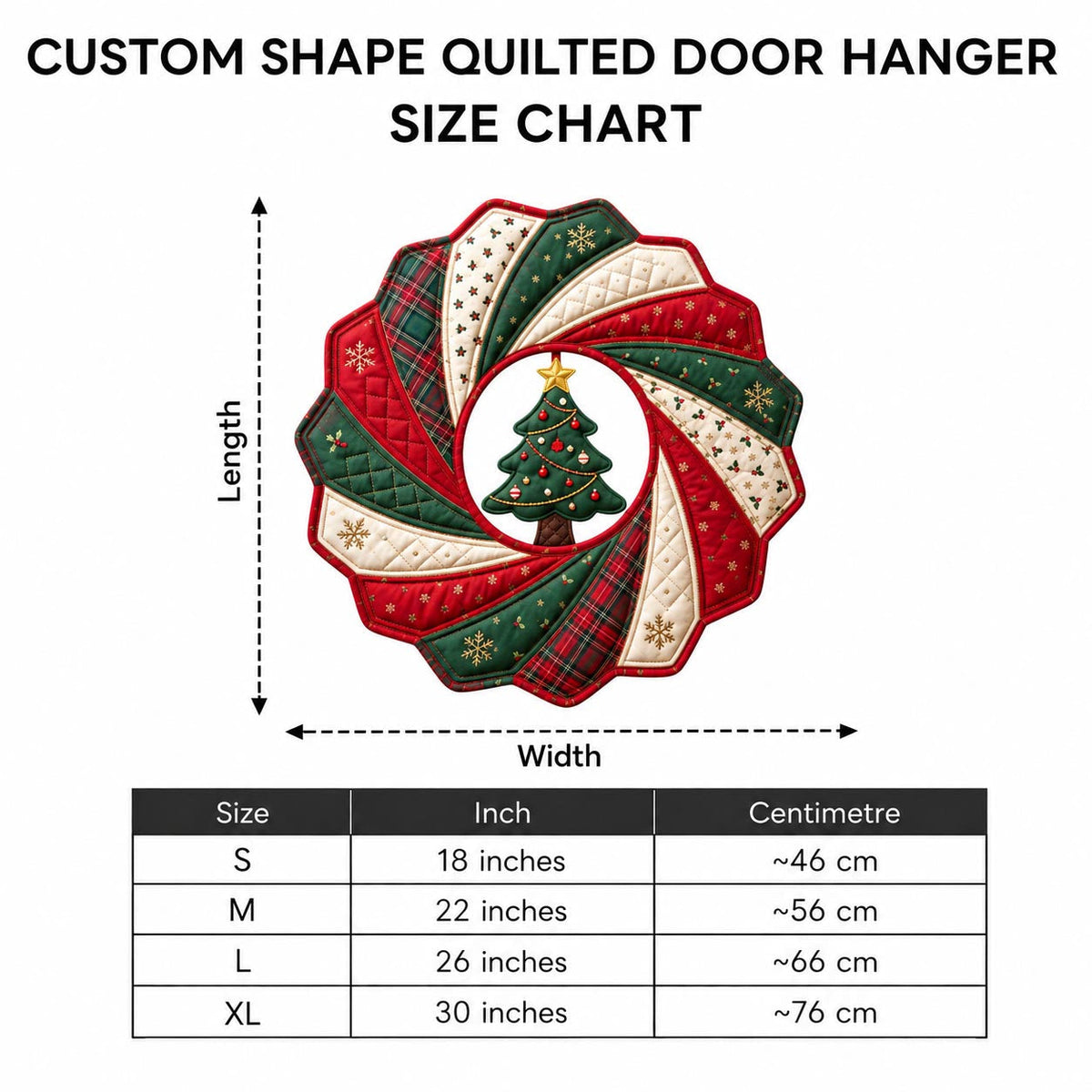 Patriotic Santa Custom Shape Quilted Door Hanger