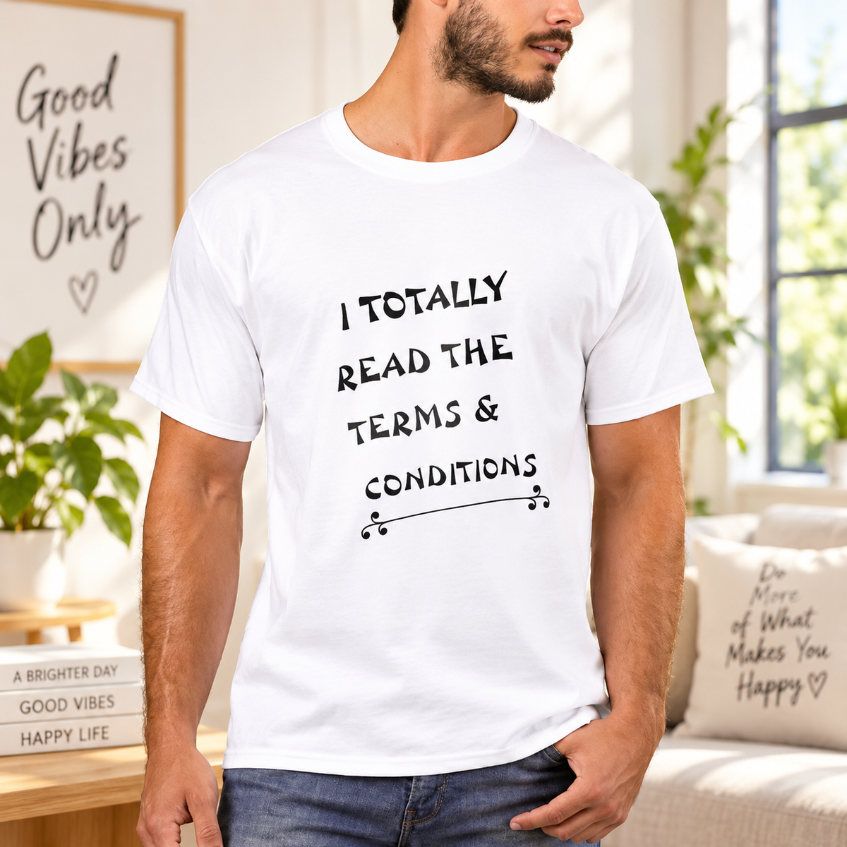 Totally Read Terms And Conditions White Lie Party Shirt