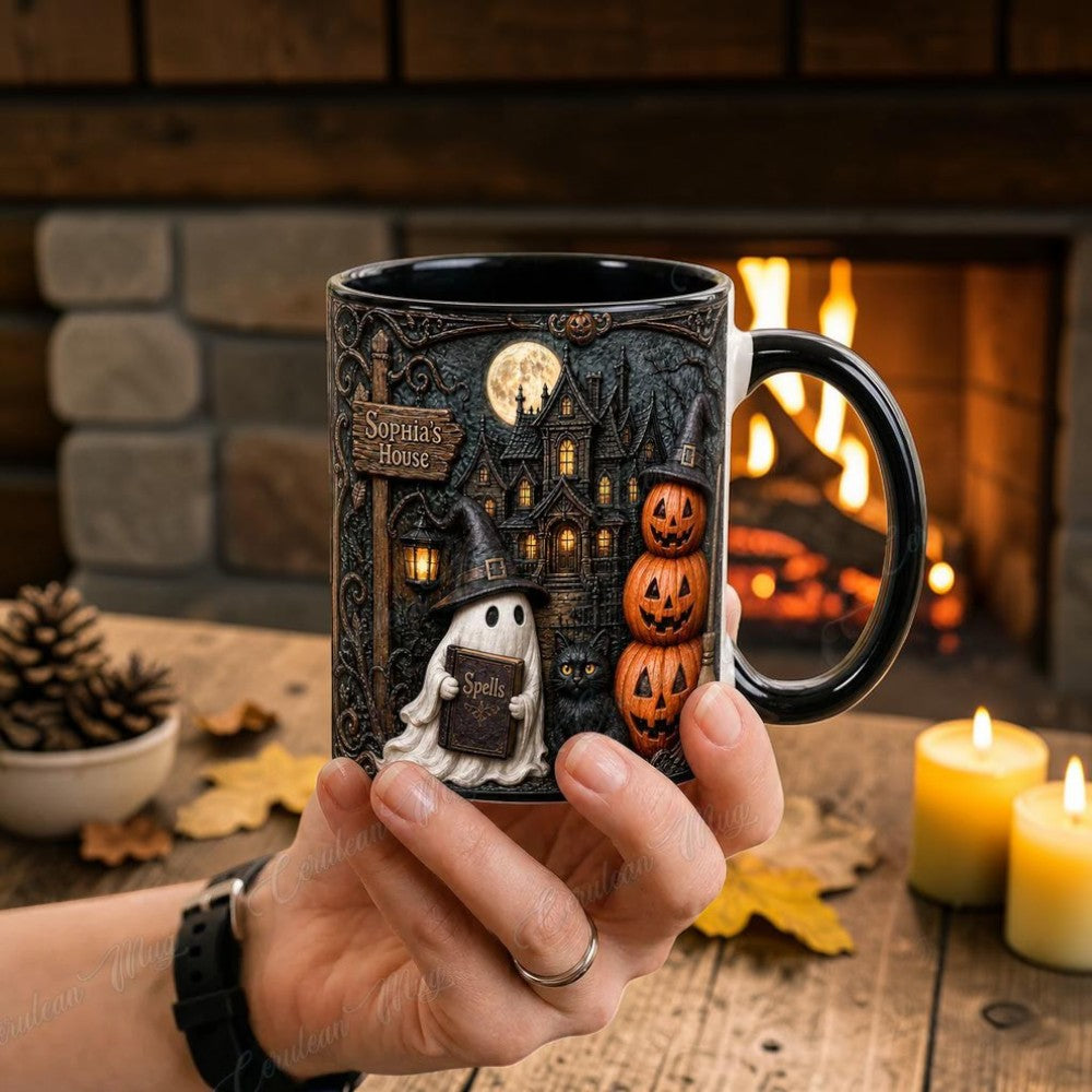 Personalized Gothic Halloween Mug Cute Spooky 3D Illusion Cup