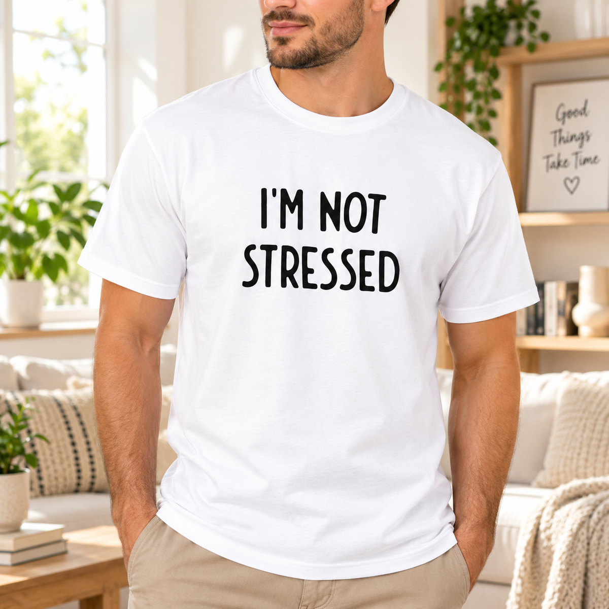 Funny I'm Not Stressed Quote White Lie Party Shirt