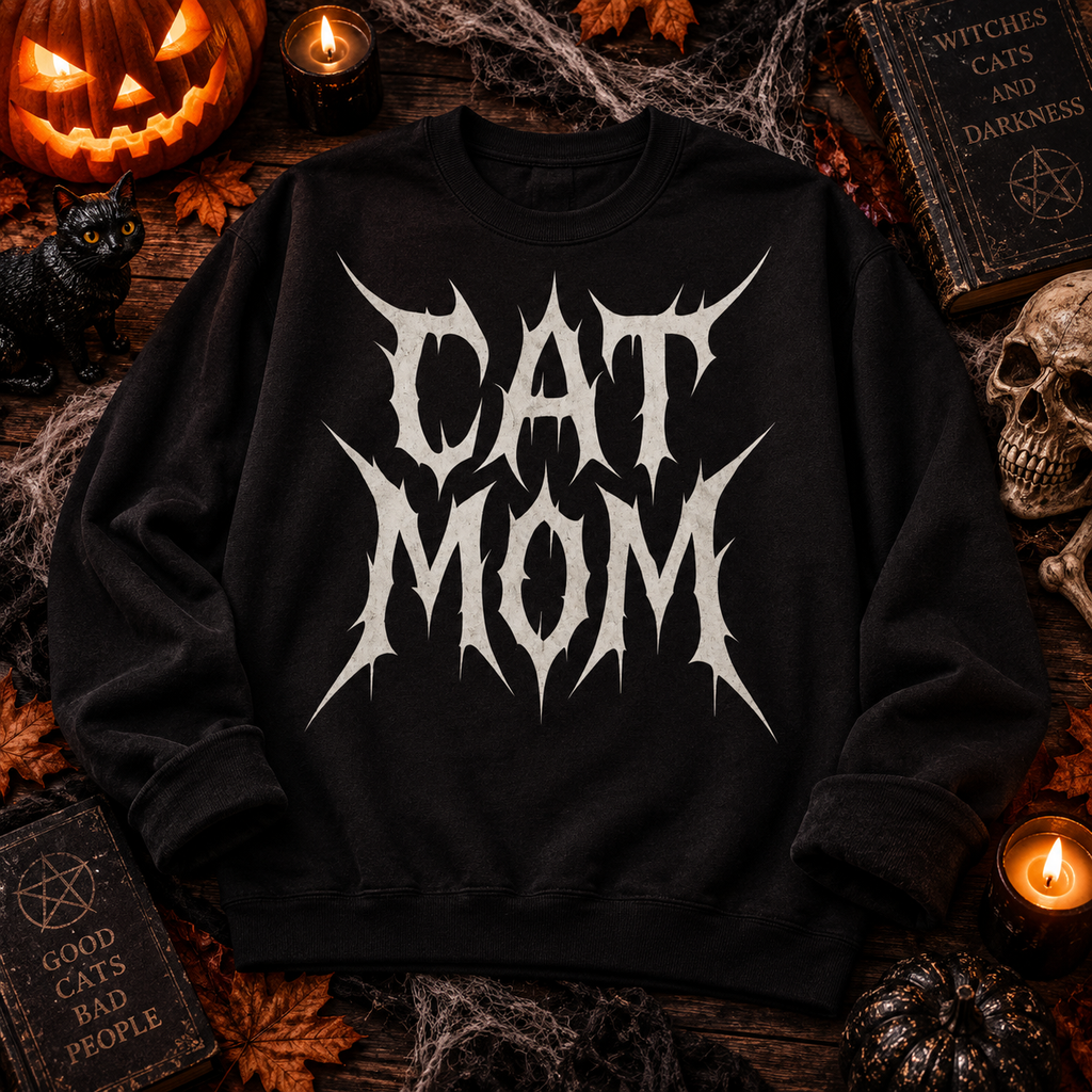 Heavy Metal Cat Mom Shirt, Edgy Goth Tee