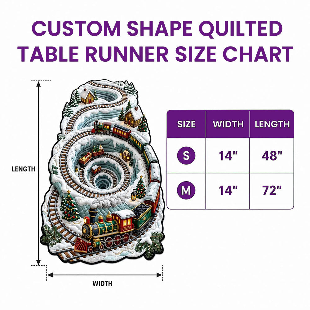 Merry Christmas Custom Shape Quilted Table Runner