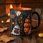 Personalized Gothic Halloween Mug Cute Spooky 3D Illusion Cup