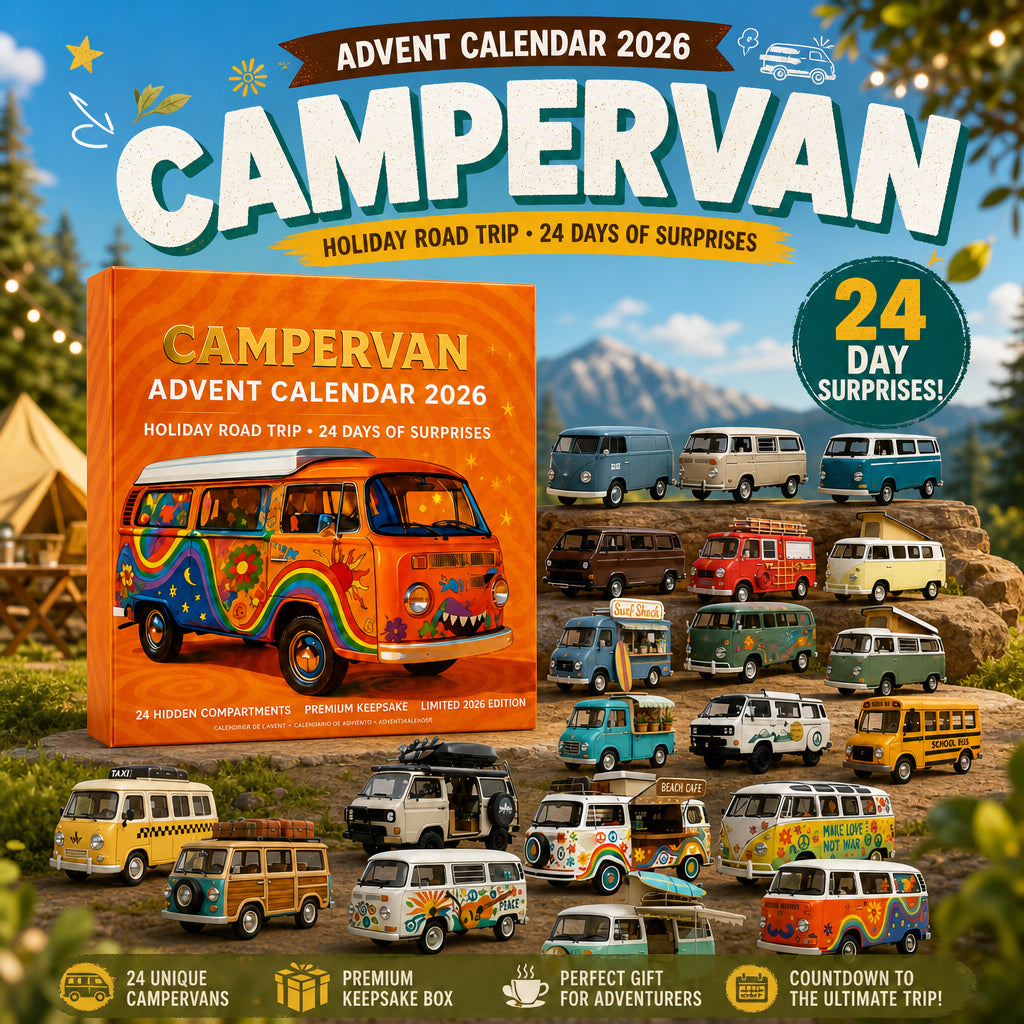 2026 Campervan 24 Vintage Mini Collectible Figurines Advent Calendar