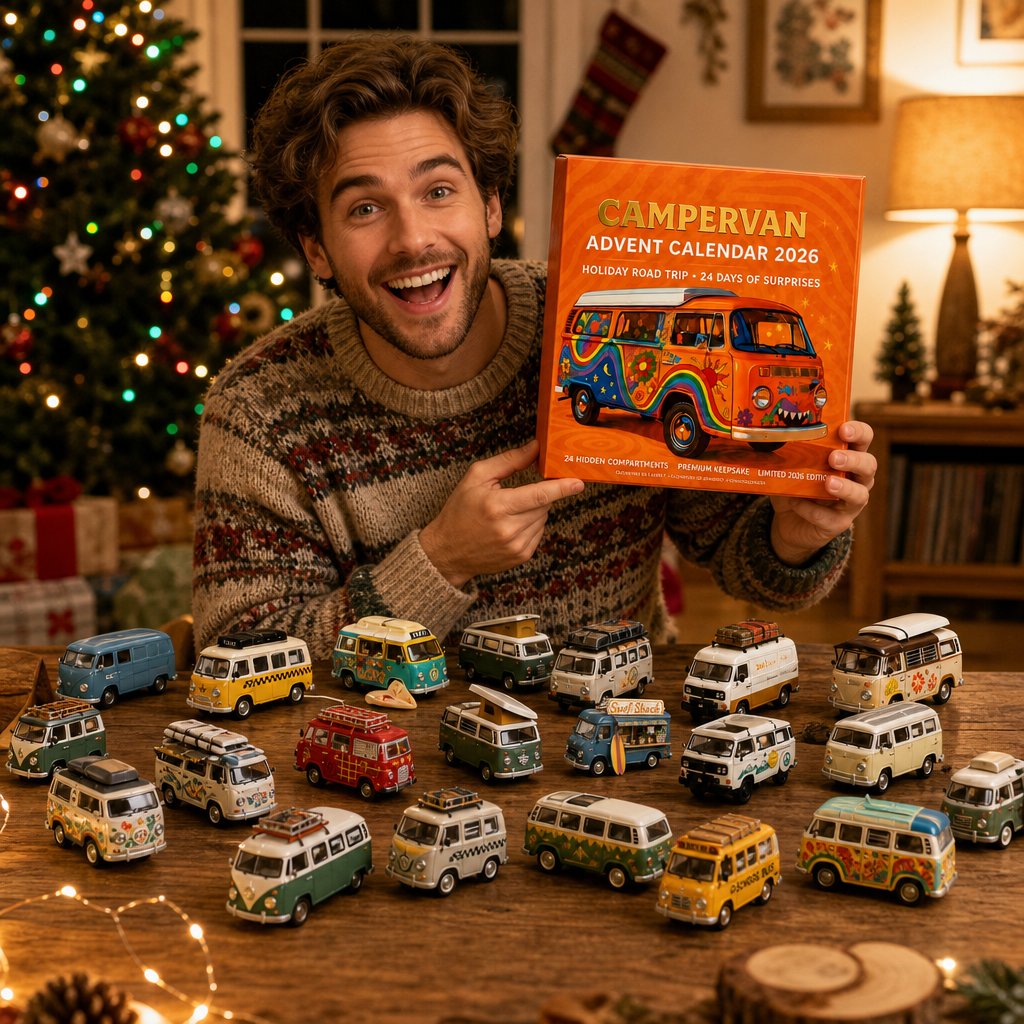 2026 Campervan 24 Vintage Mini Collectible Figurines Advent Calendar
