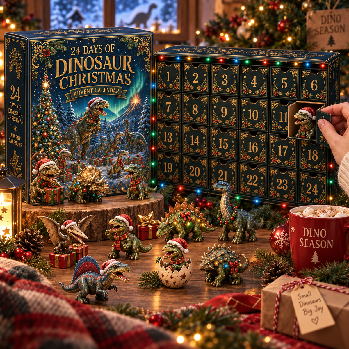 2026 Dinosaur Christmas 24 Days Countdown Advent Calendar 2026