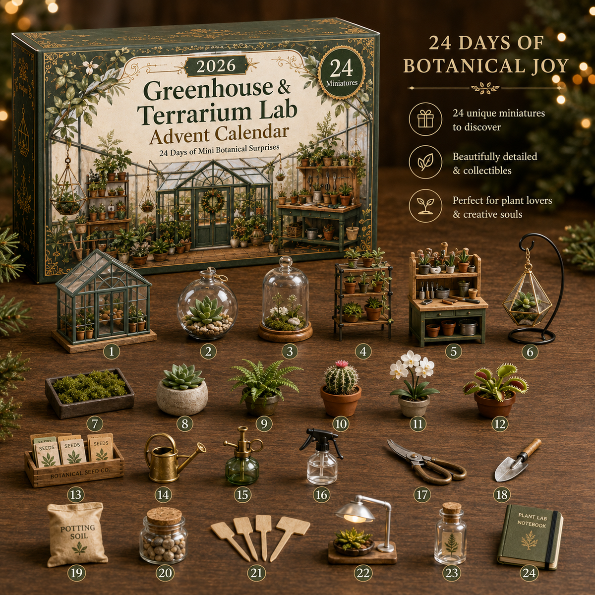 2026 Miniature Garden 24 Days of Tiny Garden Surprises Advent Calendar