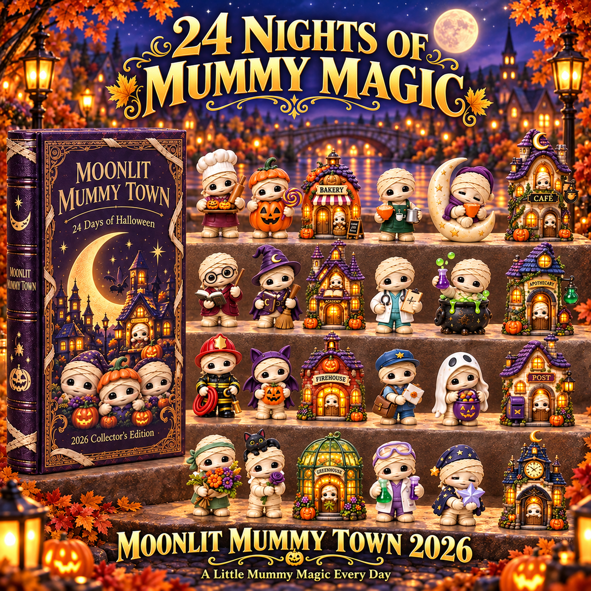 2026 Moonlit Mummy Town Halloween Advent Calendar