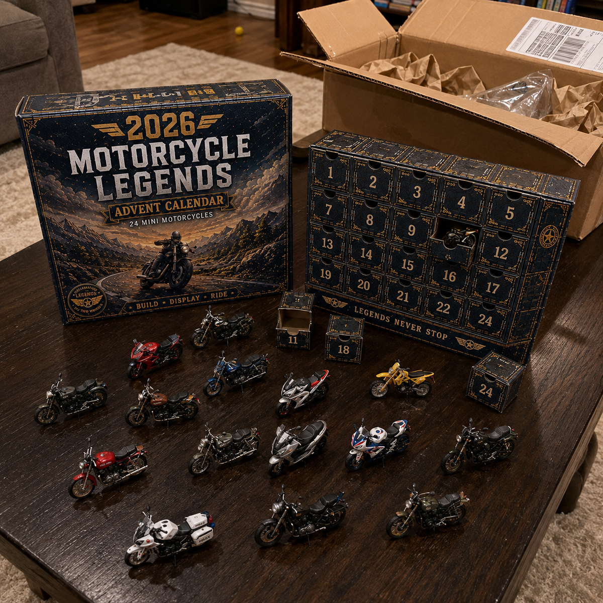 2026 Motorcycle Legends 24 Days Mini Model Advent Calendar