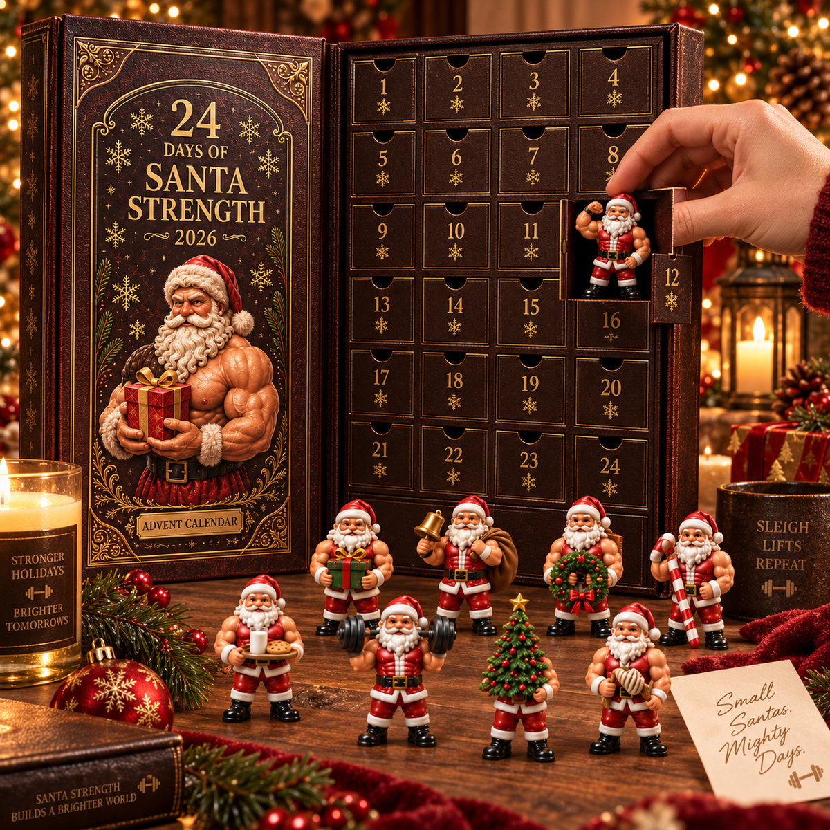 2026 Santa Strength 24 Days Countdown Advent Calendar 2026