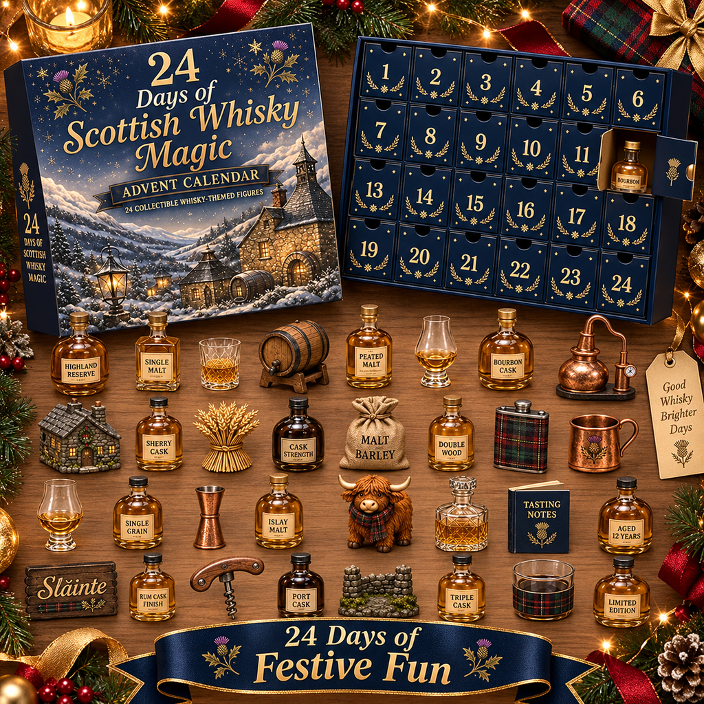 2026 Scottish Whisky Advent Calendar – 24 Days Festive Blind Box with Whisky