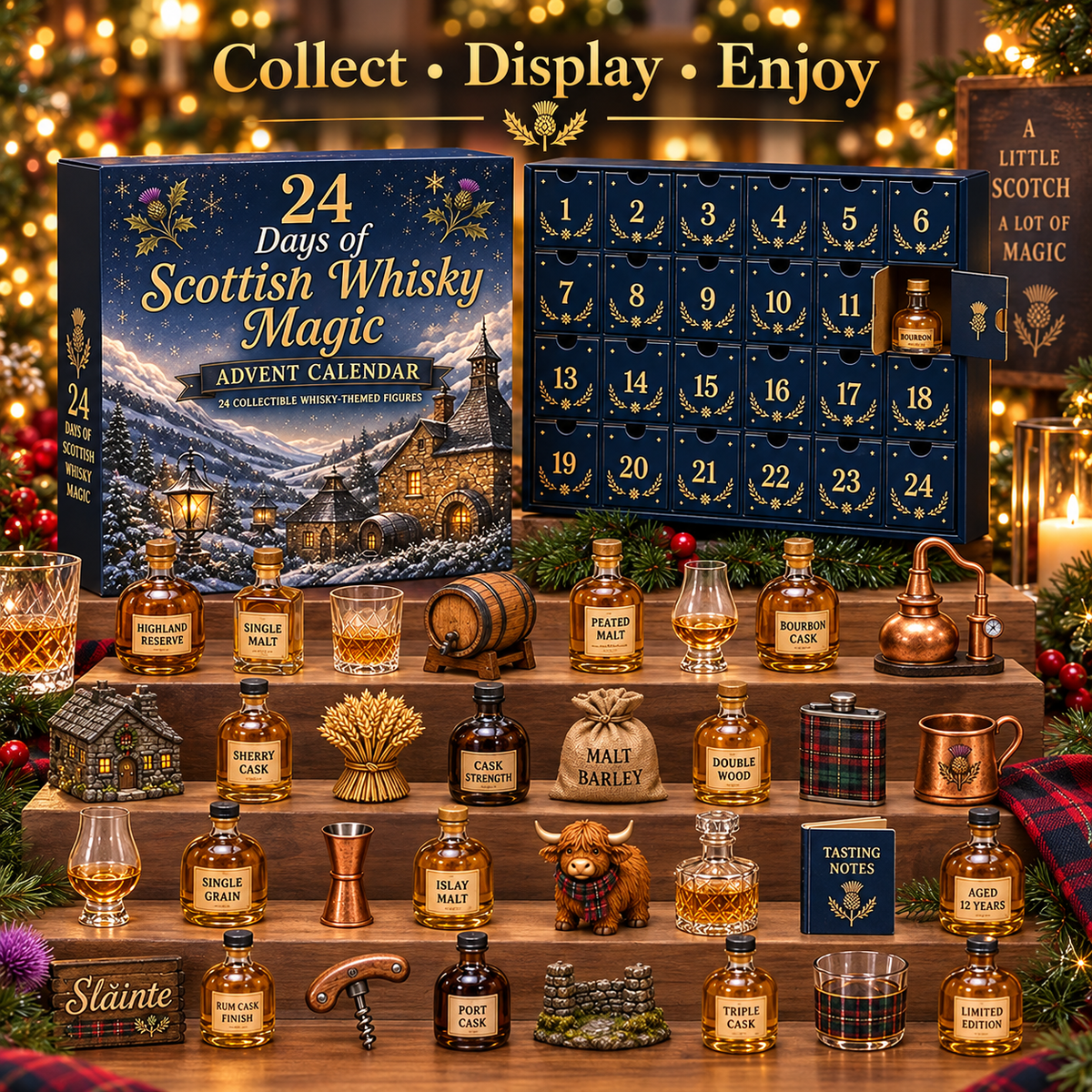 2026 Scottish Whisky Advent Calendar – 24 Days Festive Blind Box with Whisky