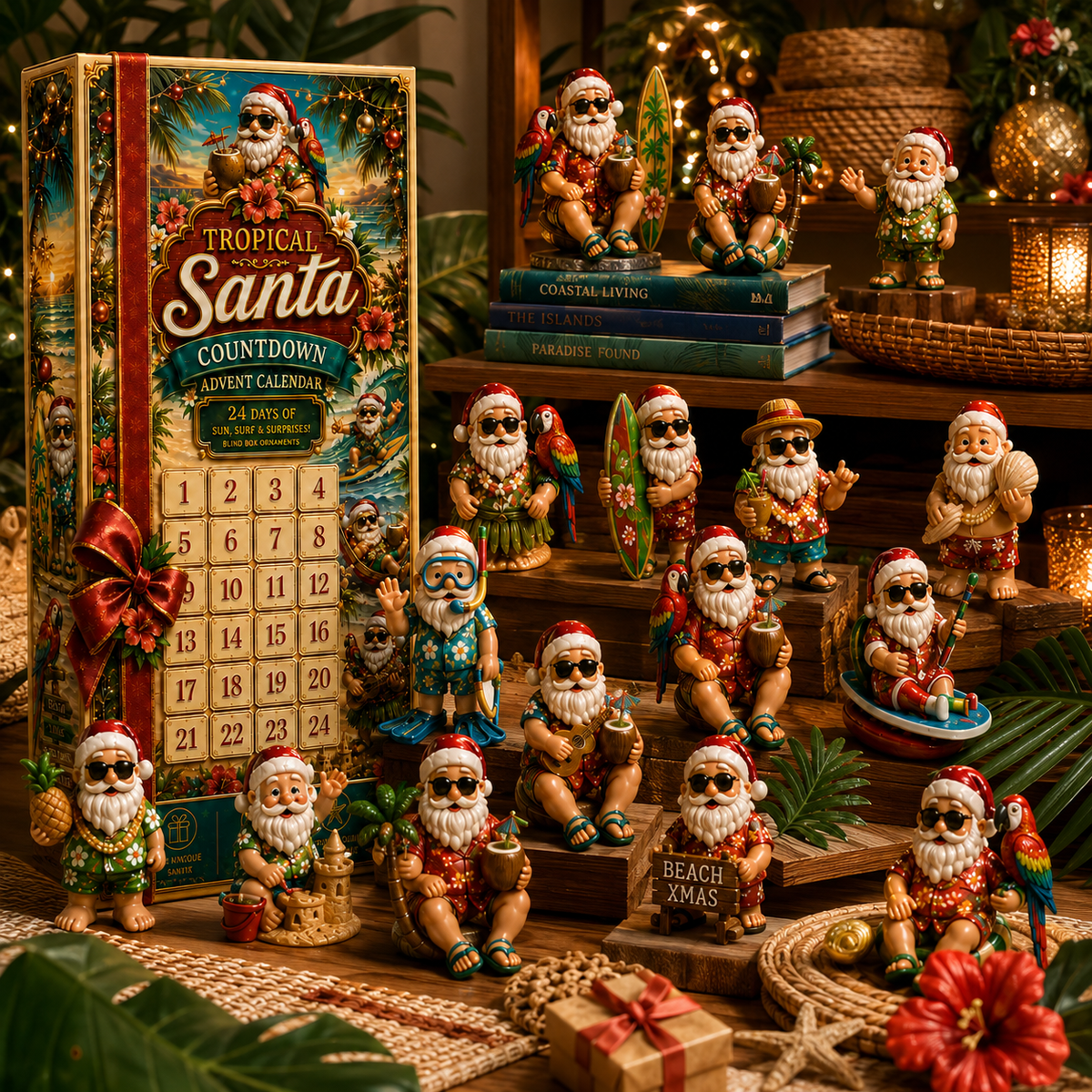 24 Days Christmas Beach-vacation Santa Claus Advent Calendar 2026