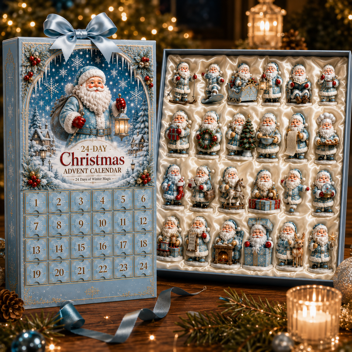 24 Days Christmas Icy Santa Claus Ornament Advent Calendar 2026