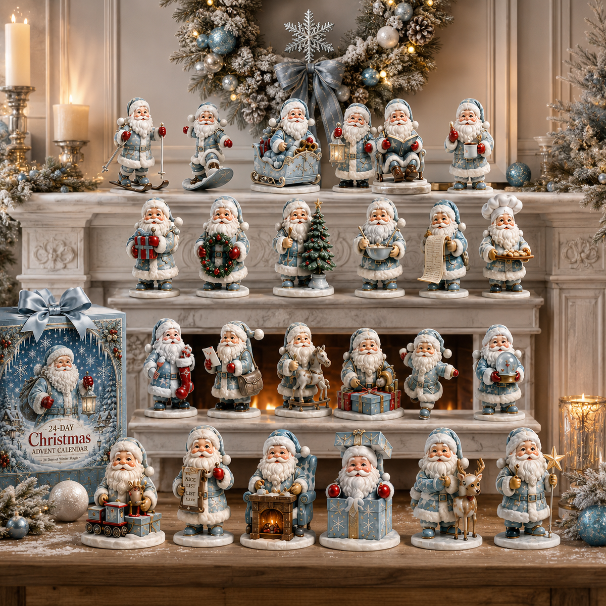 24 Days Christmas Icy Santa Claus Ornament Advent Calendar 2026