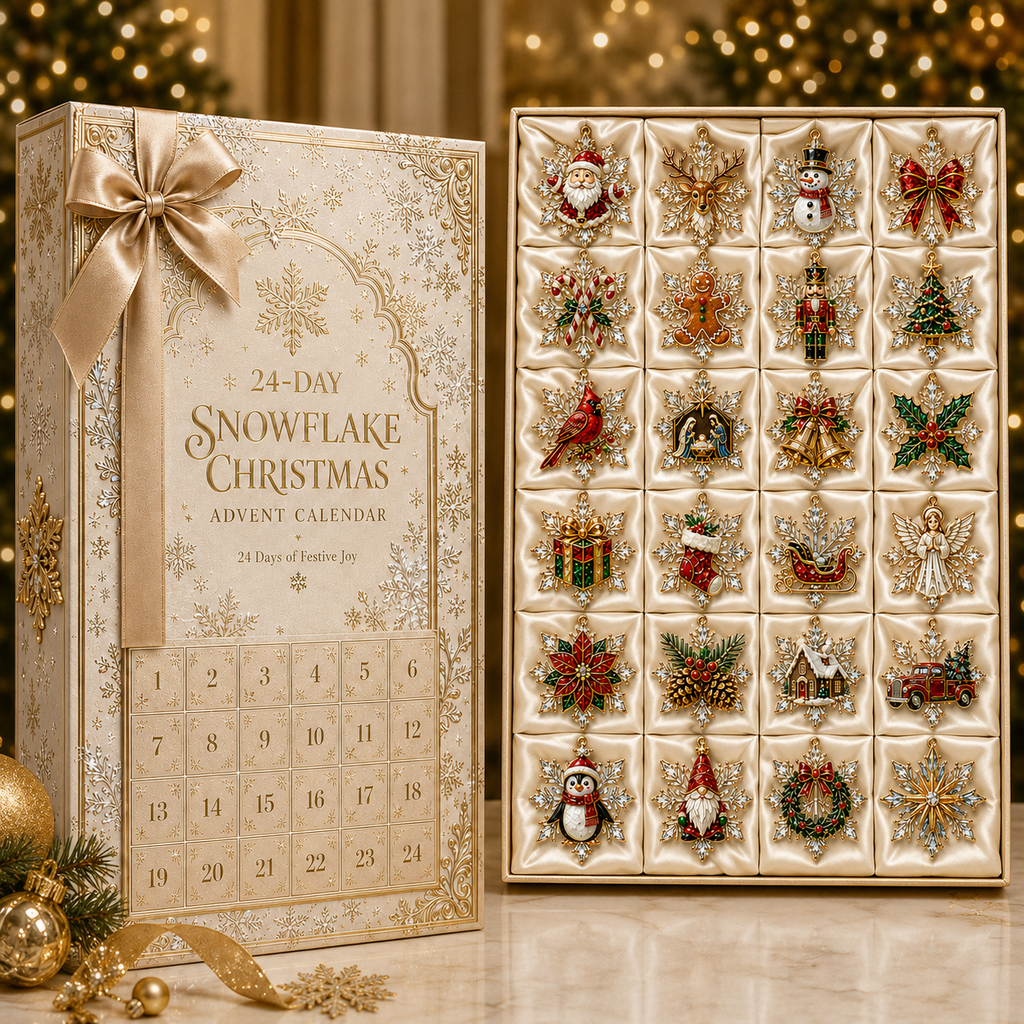 24 Days Christmas Snowflake Ornament Countdown Advent Calendar 2026
