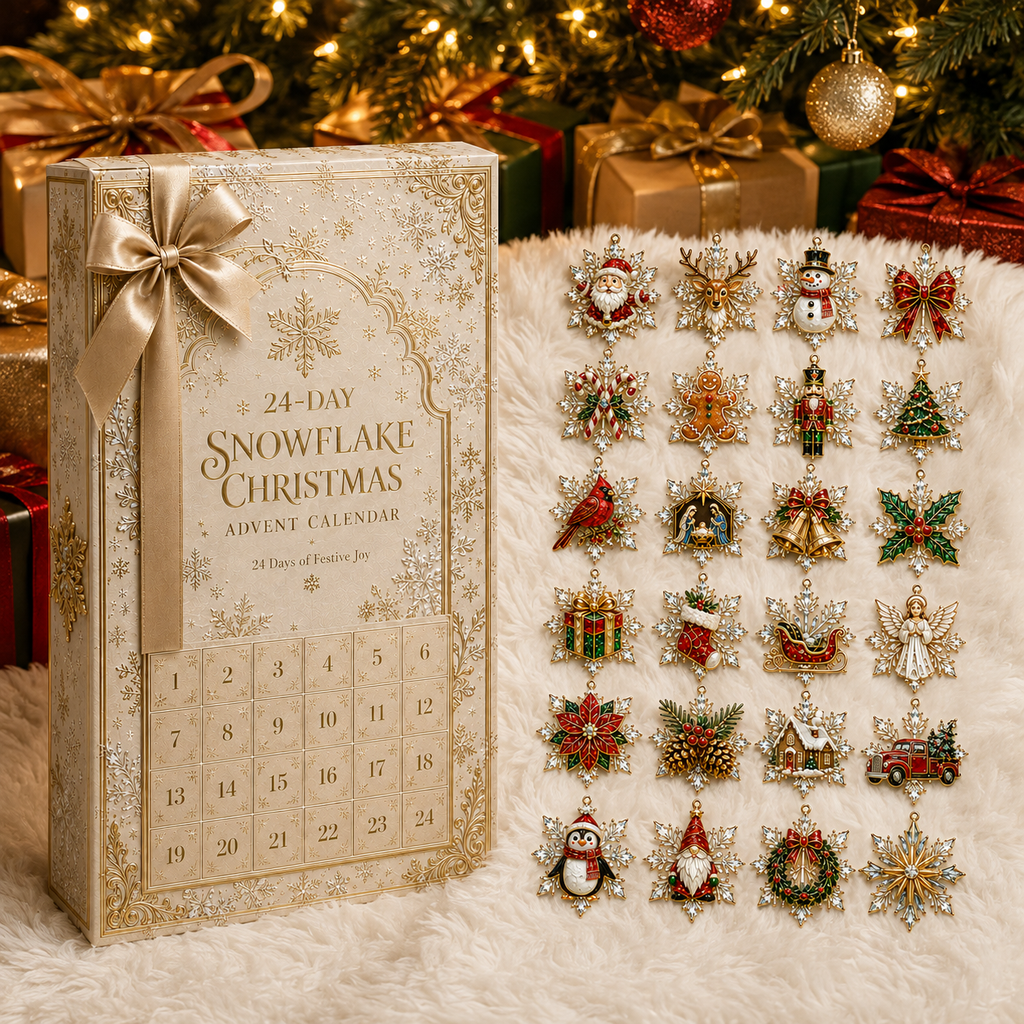 24 Days Christmas Snowflake Ornament Countdown Advent Calendar 2026