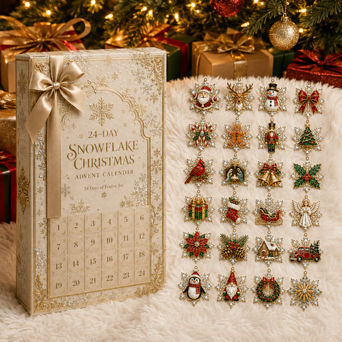 24 Days Christmas Snowflake Ornament Countdown Advent Calendar 2026