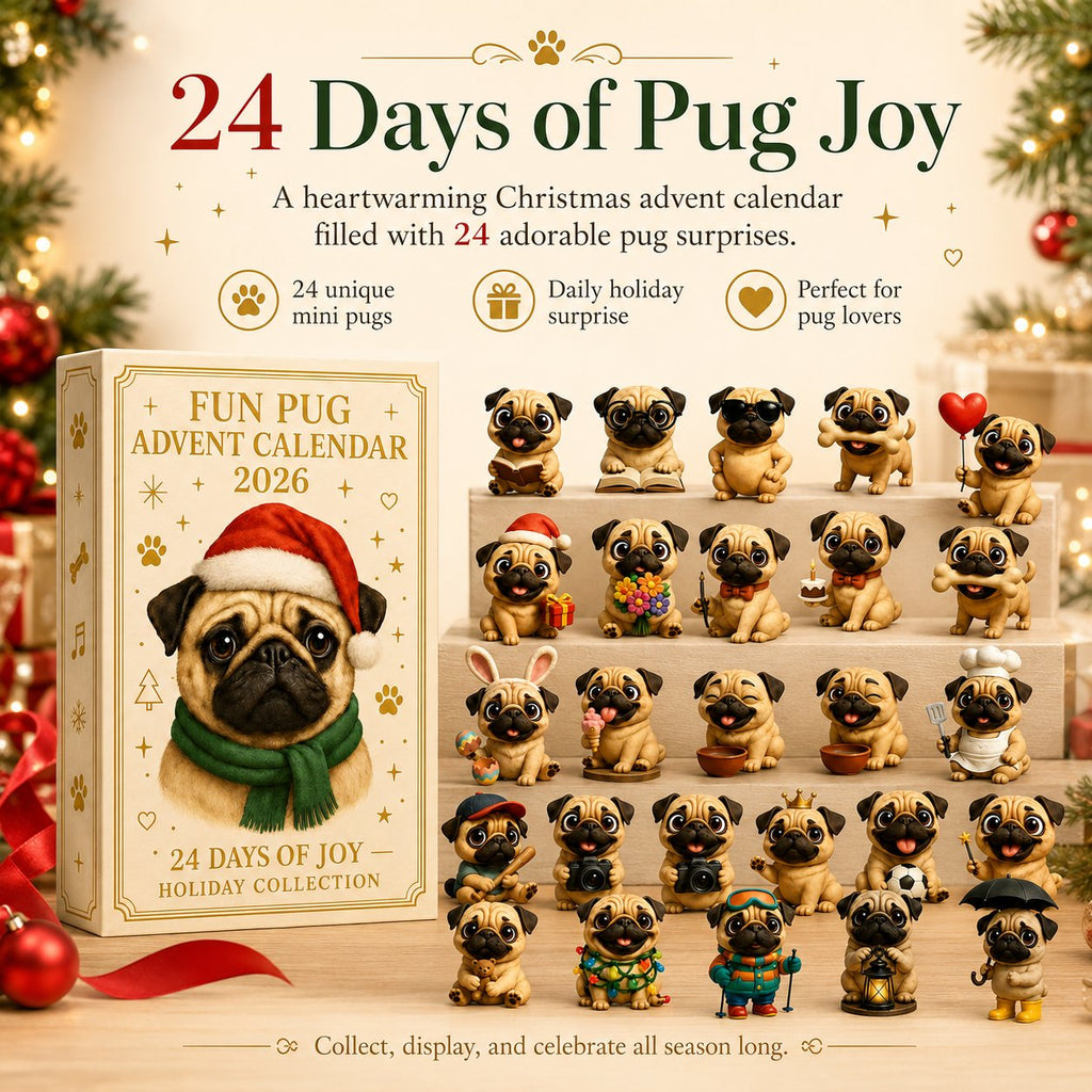 24 Days Funny Pug Christmas Surprise Advent Calendar 2026