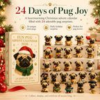 24 Days Funny Pug Christmas Surprise Advent Calendar 2026