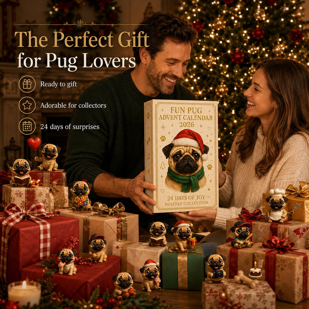 24 Days Funny Pug Christmas Surprise Advent Calendar 2026