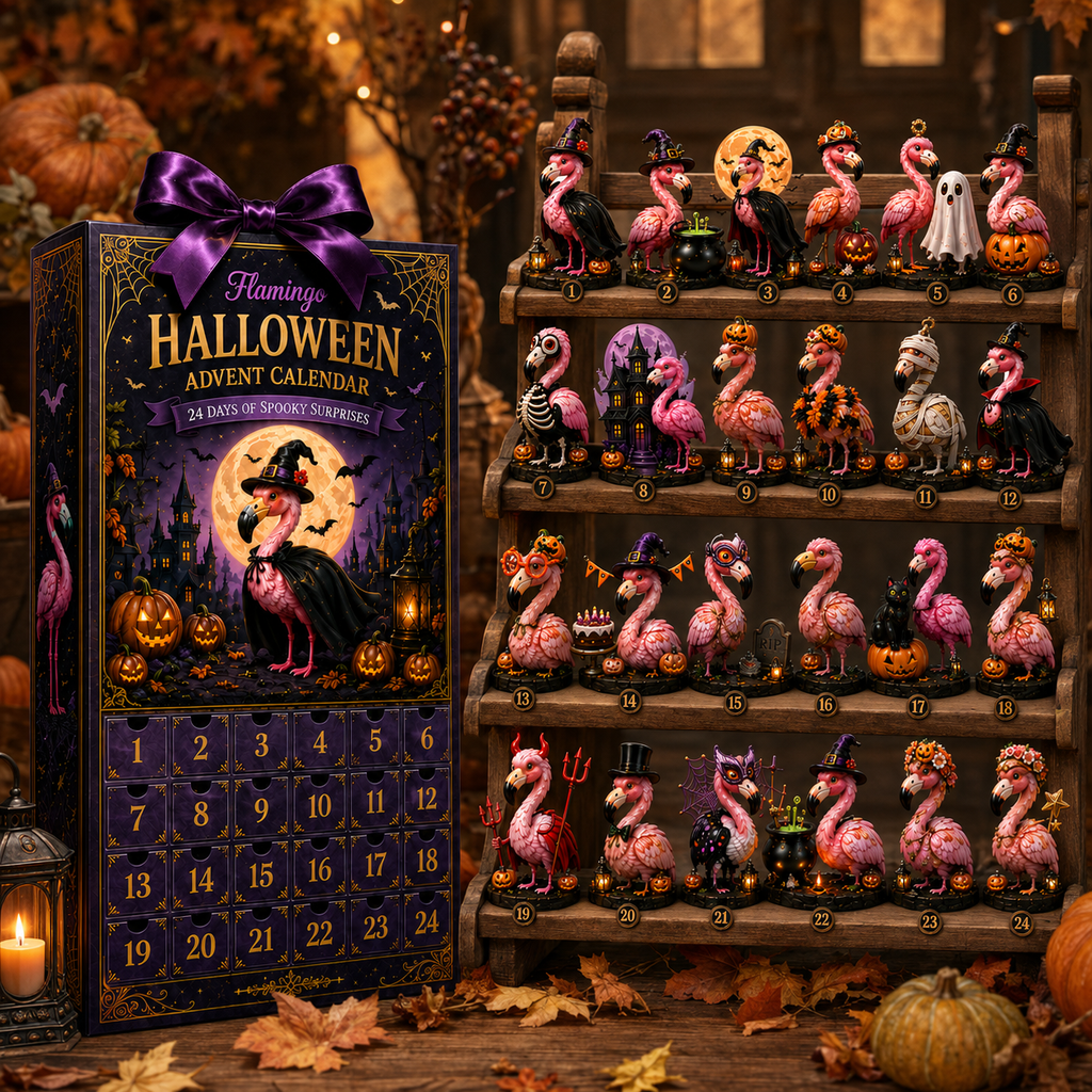 24 Days Halloween Flamingo Ornament Advent Calendar 2026