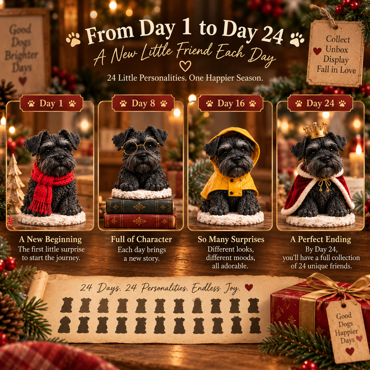 24 Days of Black Miniature Schnauzers Limited Edition 2026 Advent Calendar