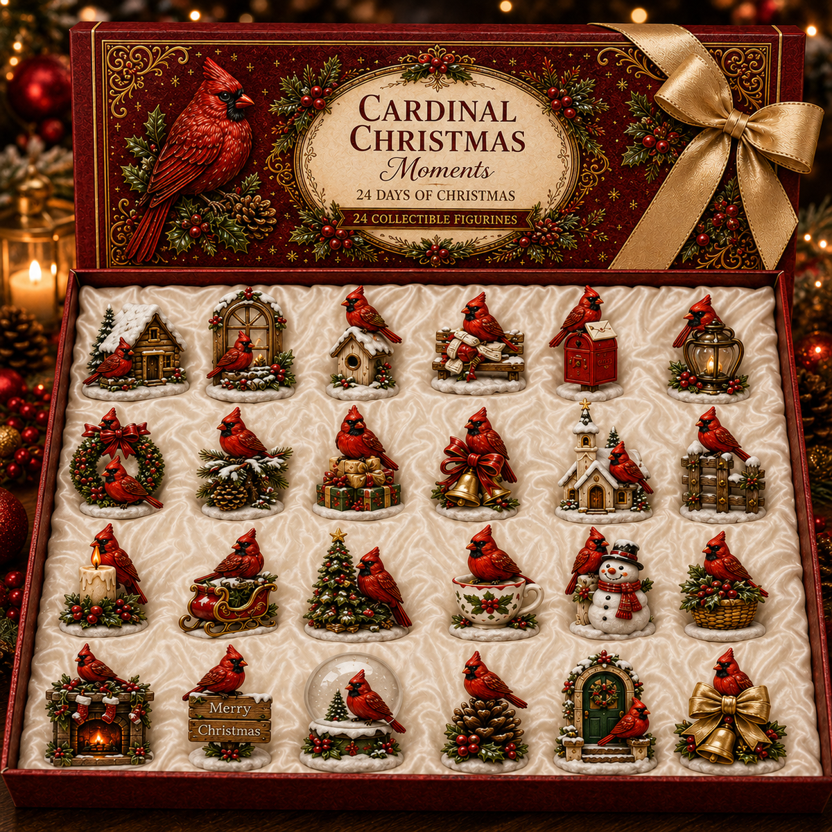 24 Days of Cardinal Collectible Christmas & Autumn Figurines Advent Calendar 2026