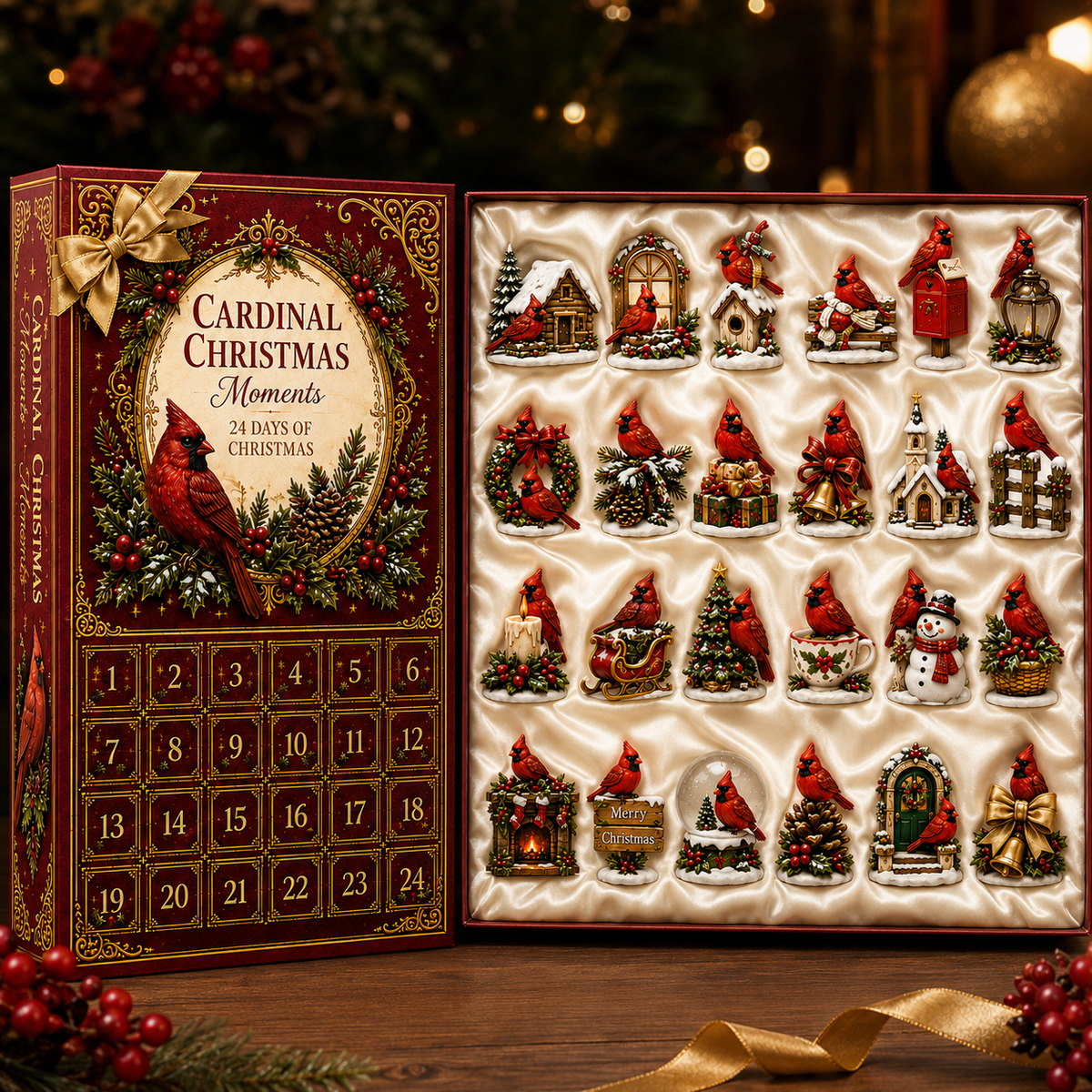 24 Days of Cardinal Collectible Christmas & Autumn Figurines Advent Calendar 2026
