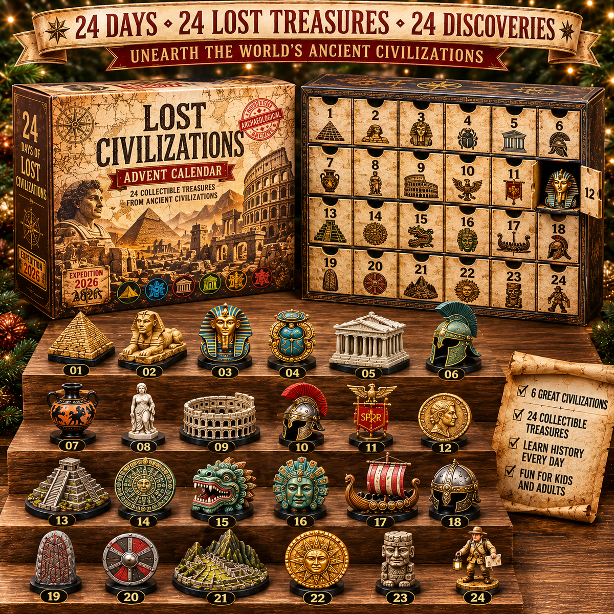 24 Days of Lost Civilizations Archaeological Discovery Advent Calendar 2026