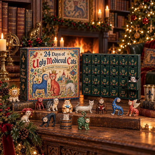 24 Days of Ugly Medieval Cats Advent Calendar – 24 Funny Feline Collectibles