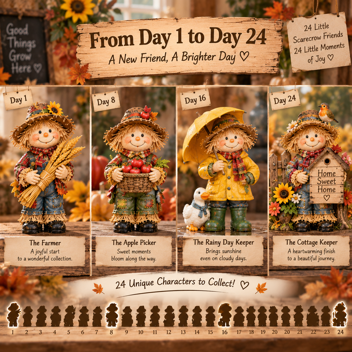 24 Little Scarecrow Friends A Countryside Collection of Harvest Advent Calendar 2026