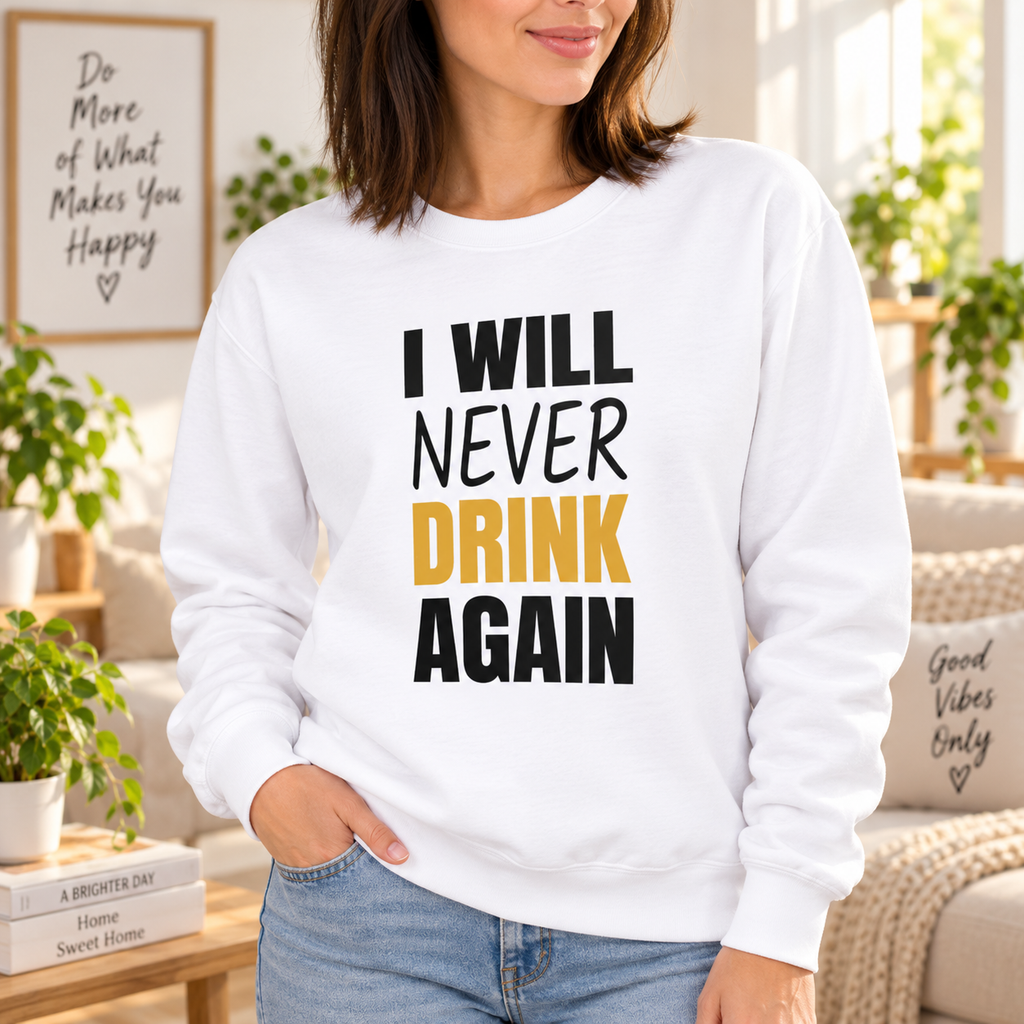 Funny I Will Never Drink Again Quote White Lie Party Shirt
