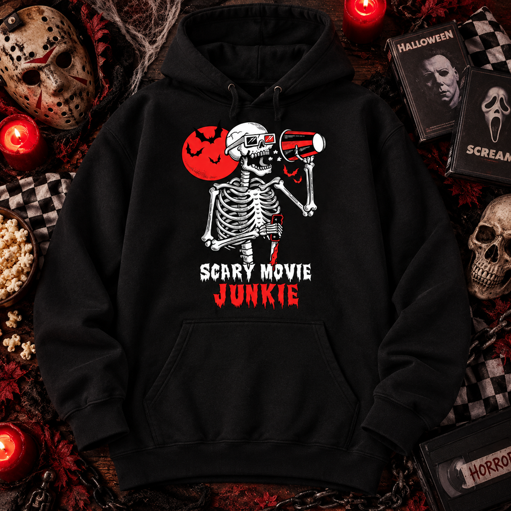 Funny Skeleton Graphic Tee Scary Movie Night Sweatshirt