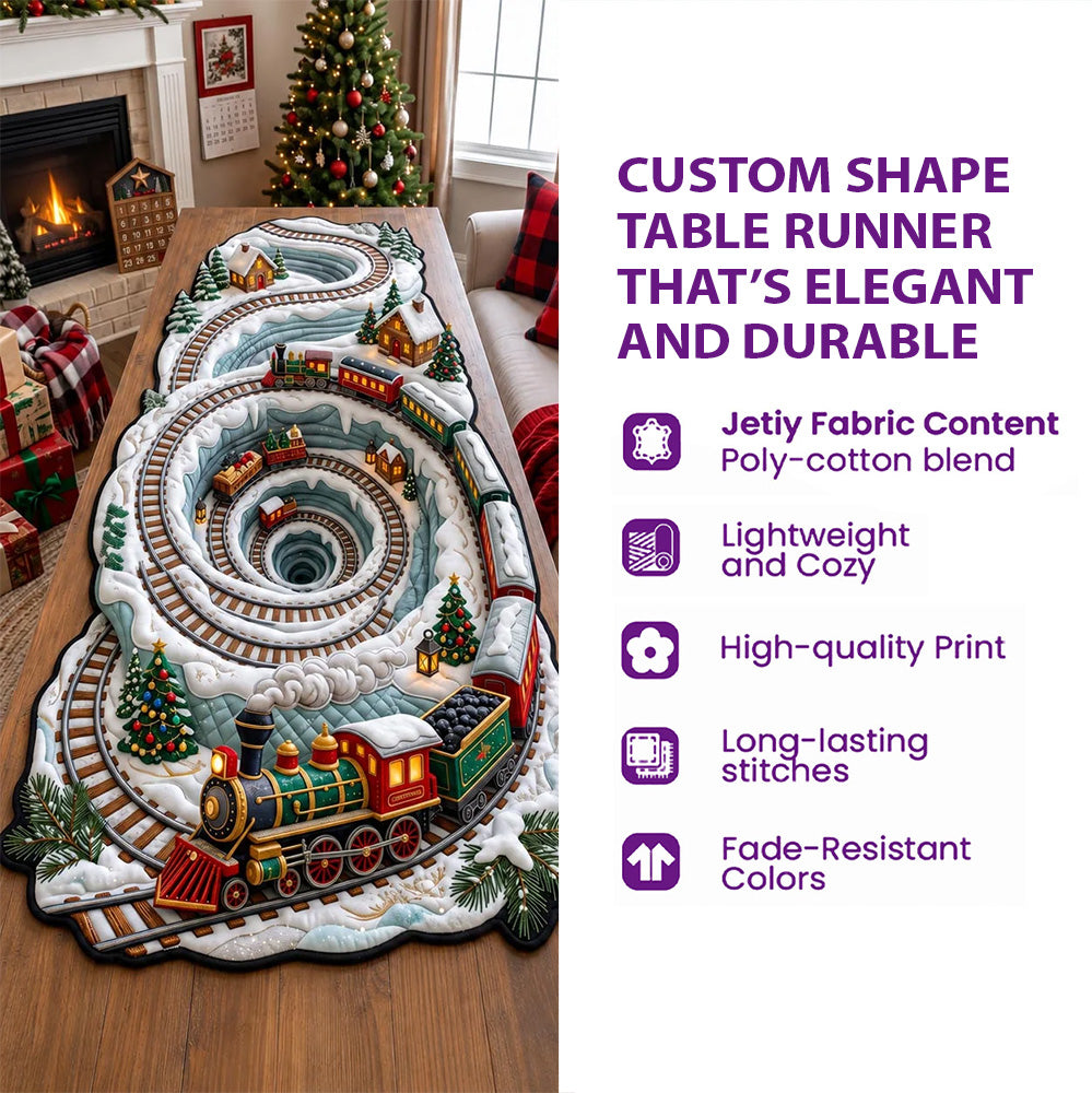 Christmas Highland Cow Custom Shape Quilted Table Runner