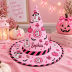 Personalized Pink Breast Cancer Awareness Ghost Witch Hat