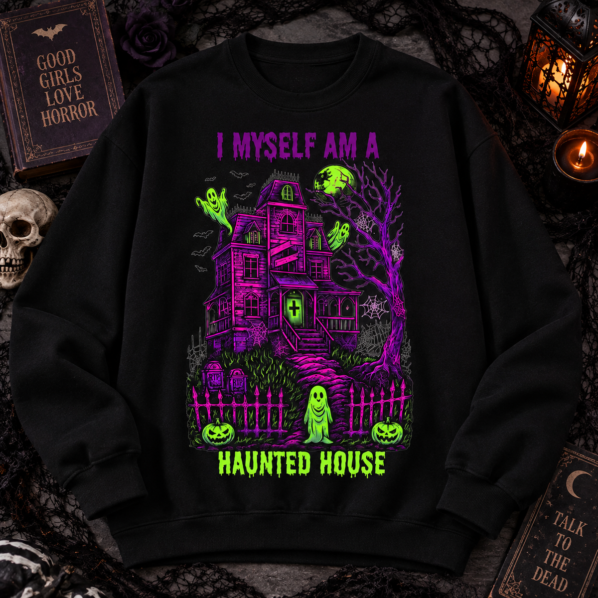 I Myself Am A Haunted House Shirt | Neon Goth Spooky Tee