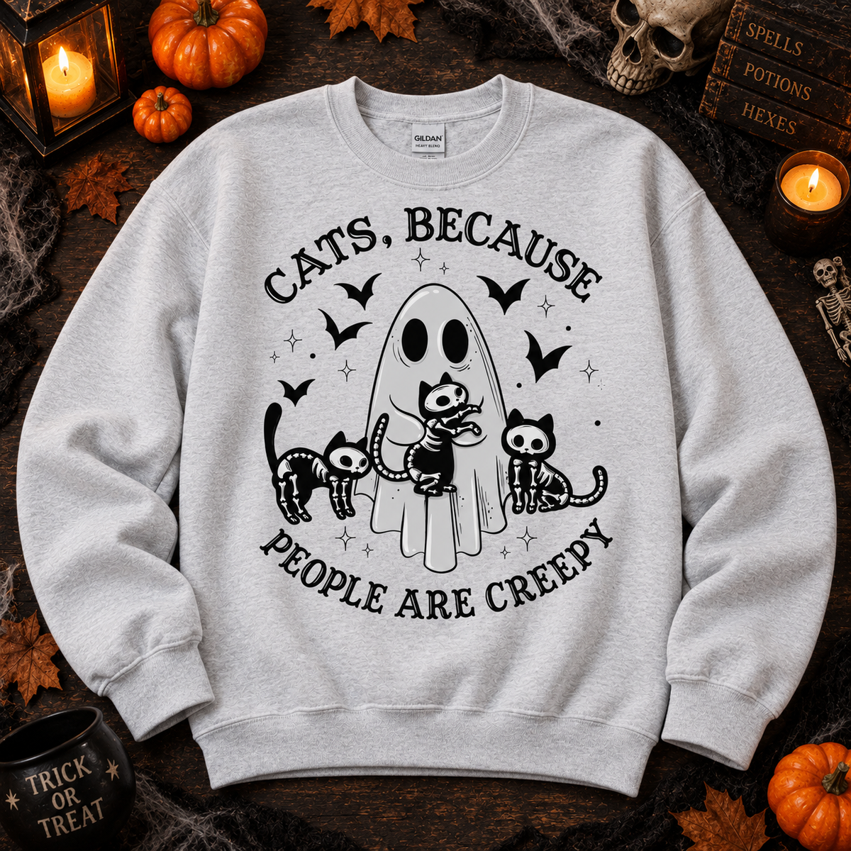 Cats Because People Are Creepy Funny Introvert Shirt