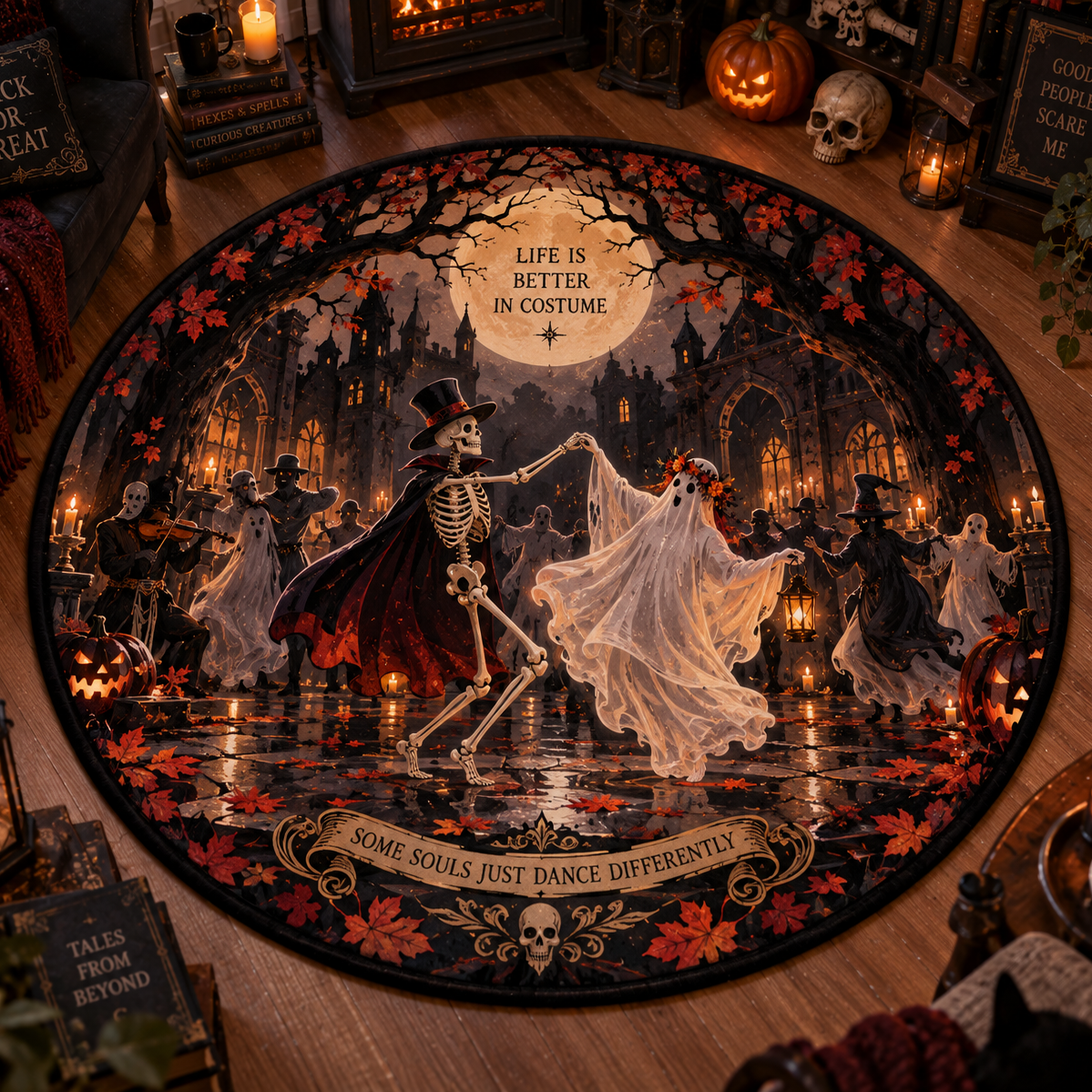 Yin Yang Life & Death 3D Illusion Area Rug – Dark Fantasy Velvet Mat