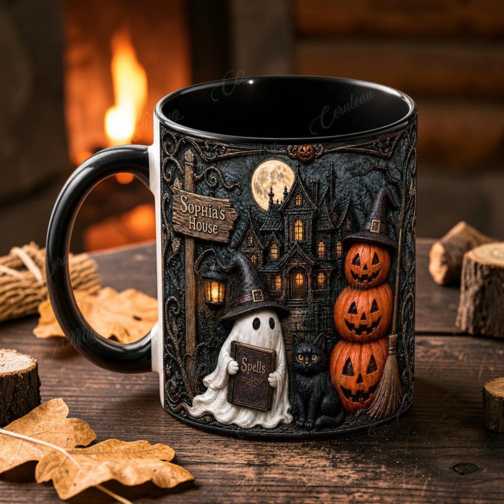 Personalized Gothic Halloween Mug Cute Spooky 3D Illusion Cup