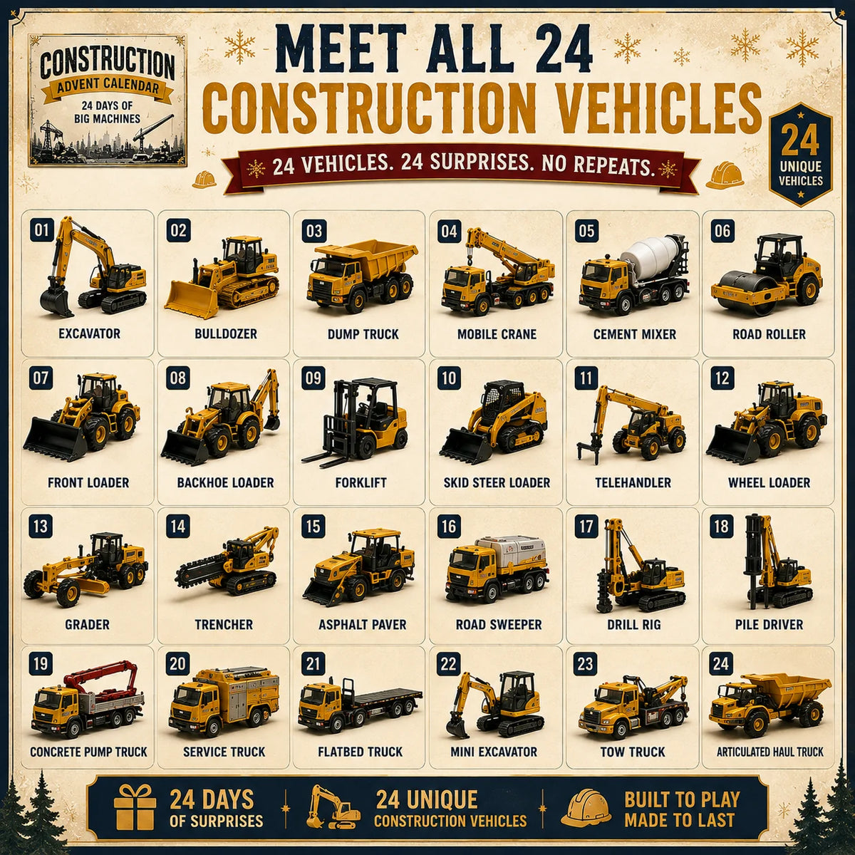 Construction Vehicle 24 Days of Big Machines Advent Calendar 2026