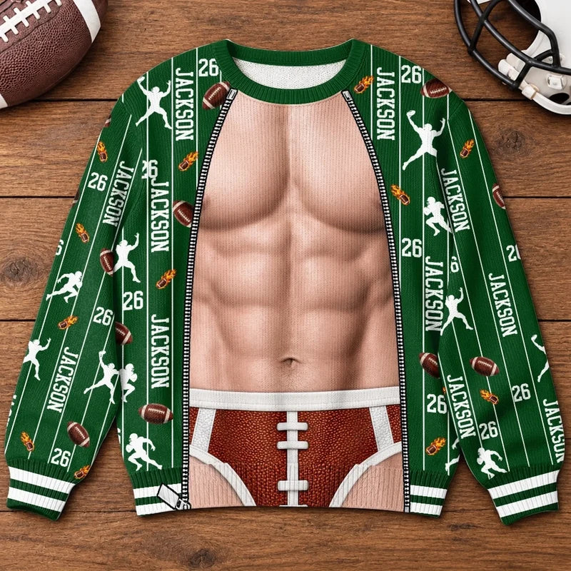 American Football Player 2026 Personalized Ugly Sweater