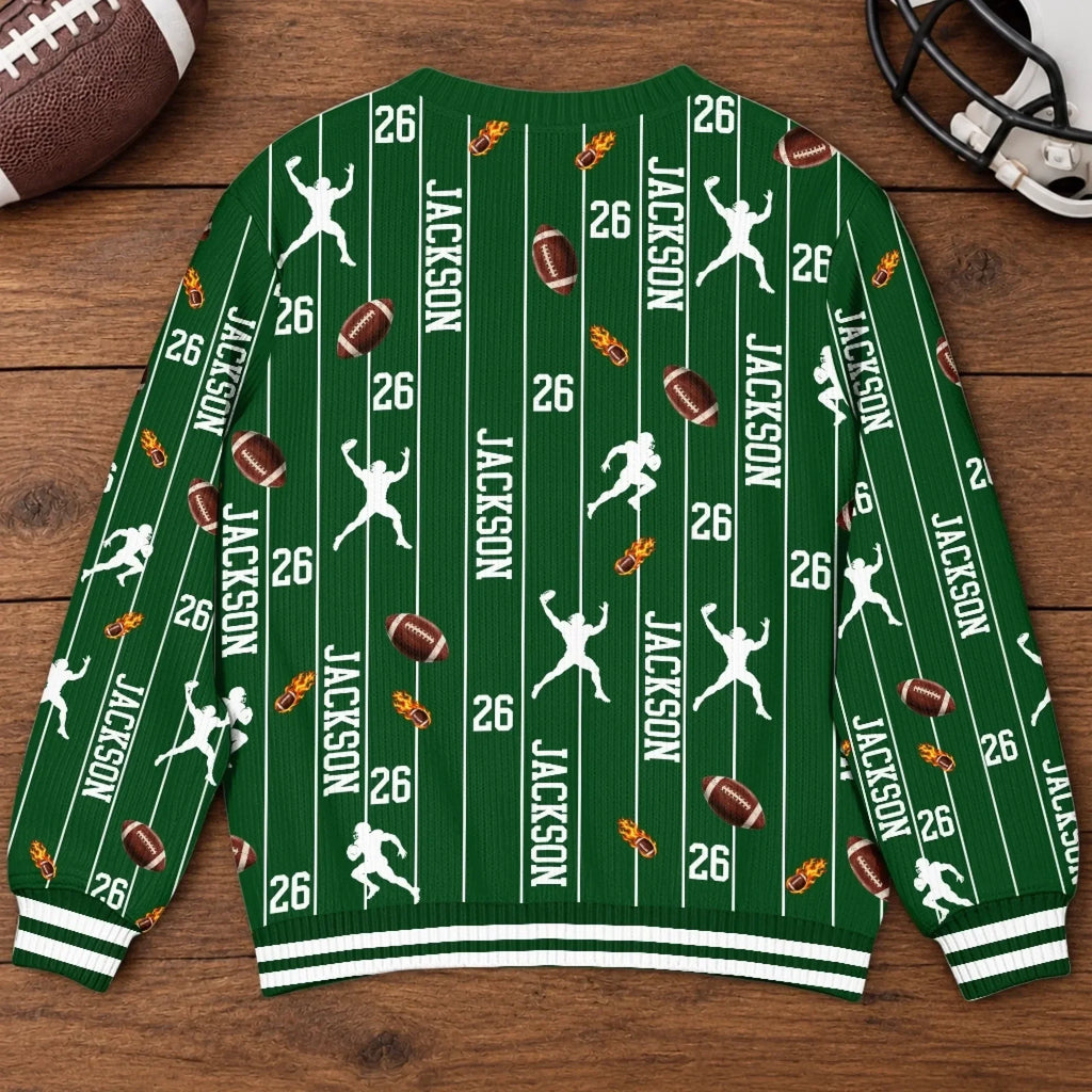 American Football Player 2026 Personalized Ugly Sweater