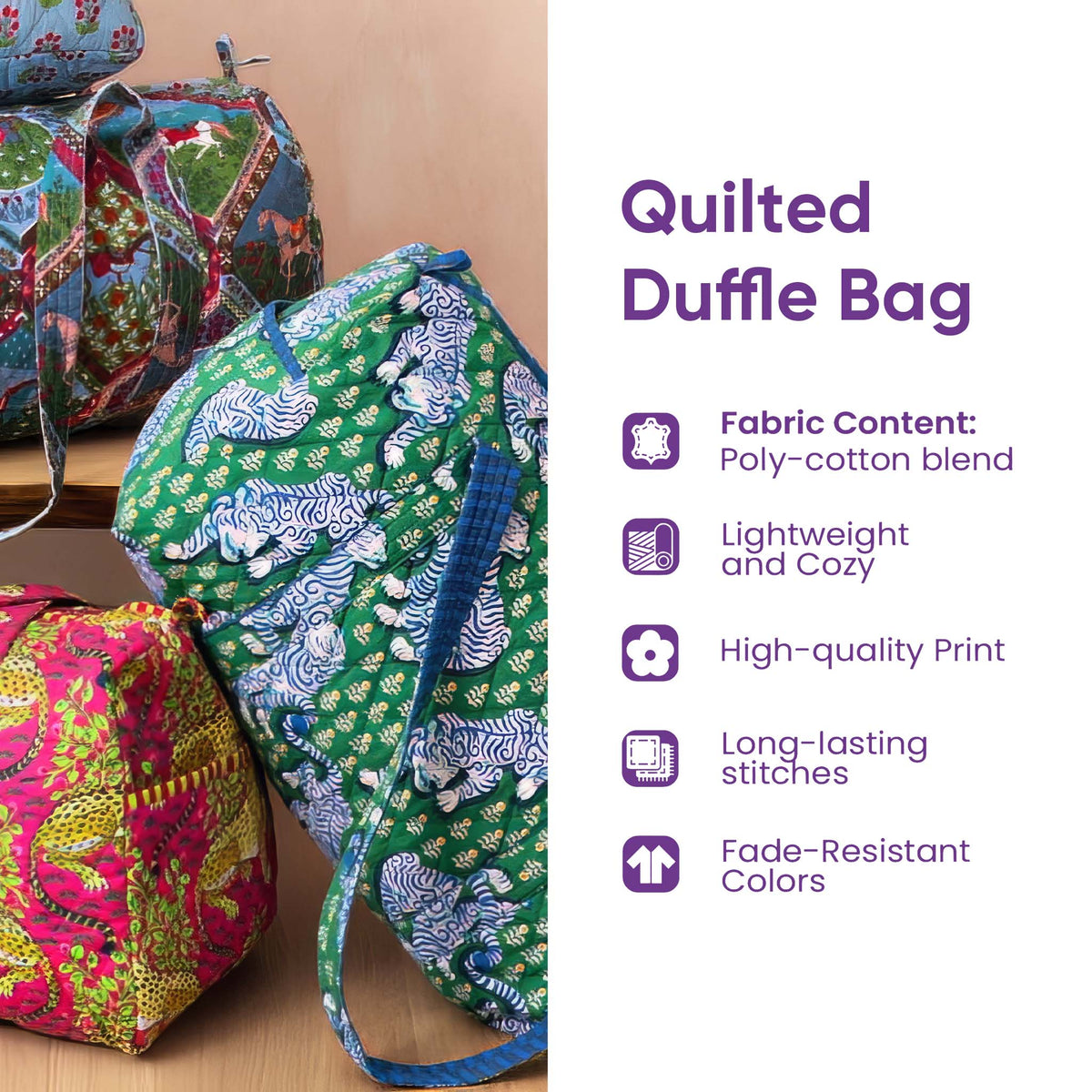 Snowflake Van Quilted Duffle Bag