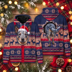 Blue Heeler Christmas Hoodie - Funny Santa Dog Farm Dog Christmas Gift