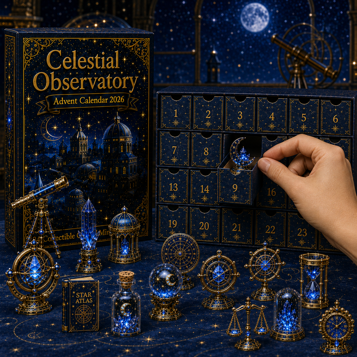 Celestial Observatory 24 Days Crystal Astronomy Miniature Advent Calendar 2026