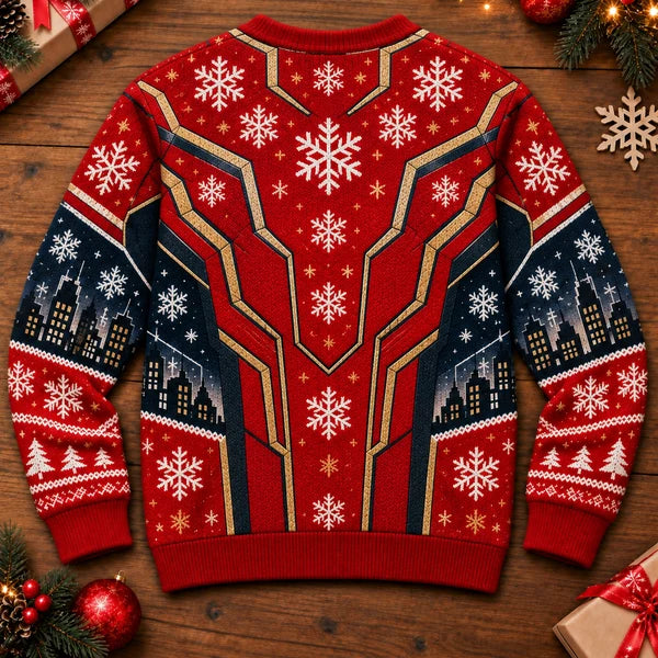 Christmas Armor Muscle Illusion Print Ugly Sweater