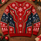 Christmas Armor Muscle Illusion Print Ugly Sweater