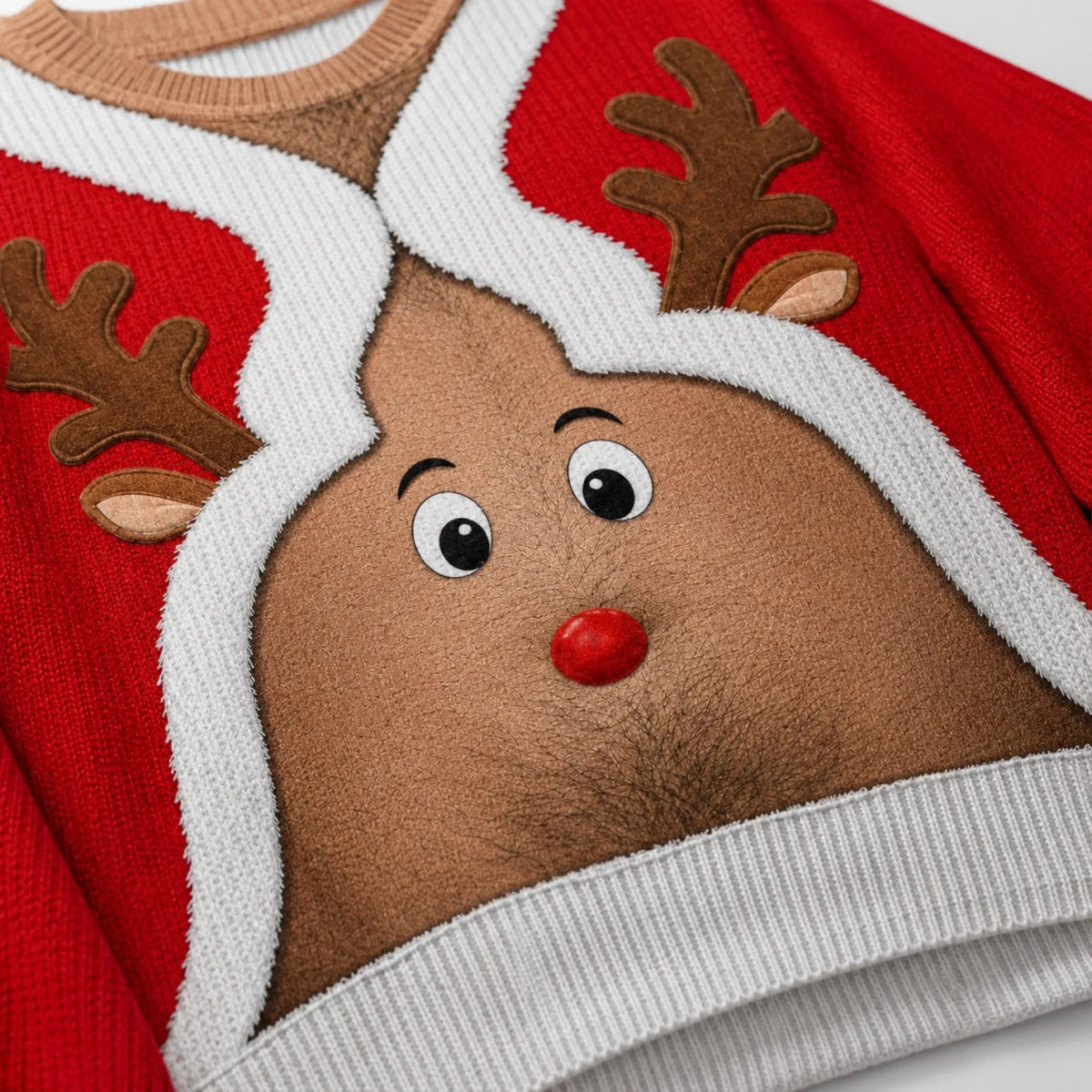 Christmas Belly Funny Body Illusion Holiday Ugly Sweater